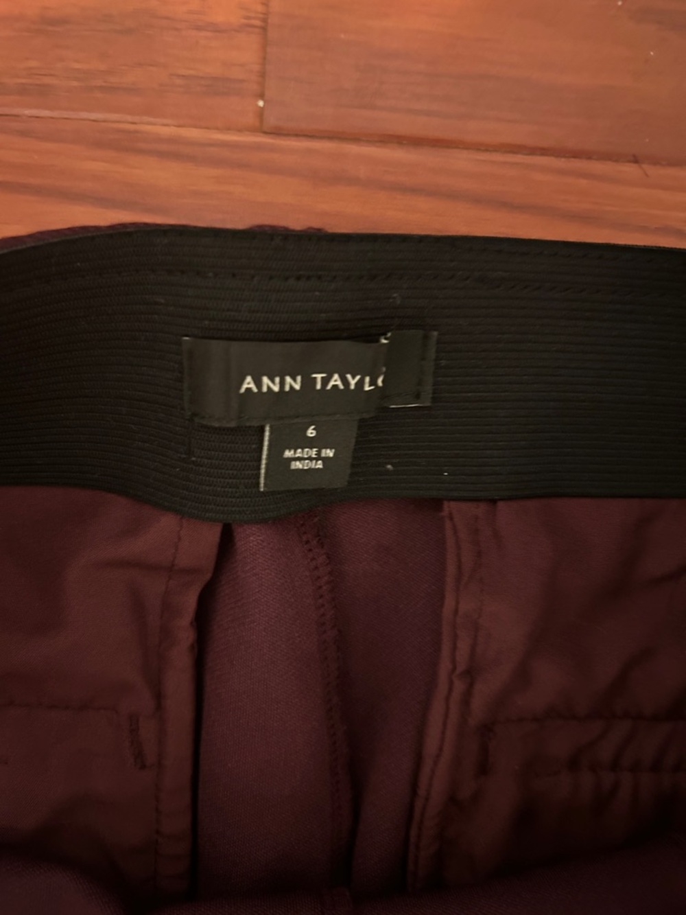 Ann Taylor Maroon High-Rise Tailored Trousers - Picture 2 of 5